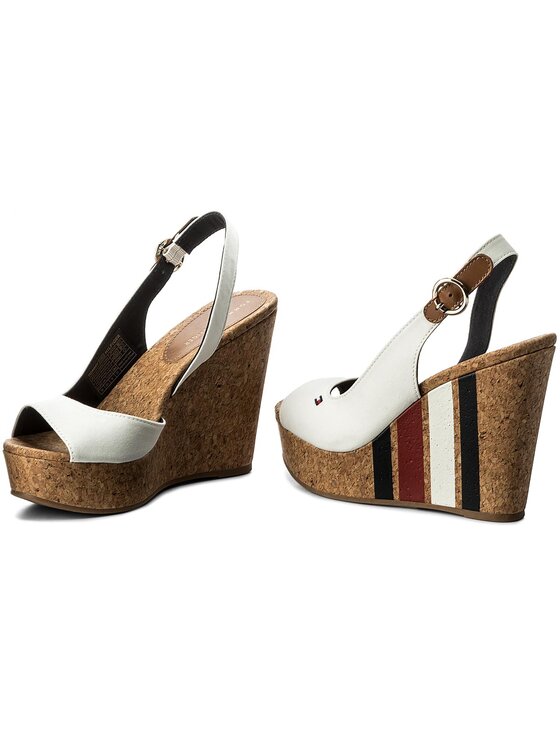 Tommy Hilfiger Basutės Tommy Hilfiger Wedge With Printed Stripes FW0FW02794 Balta