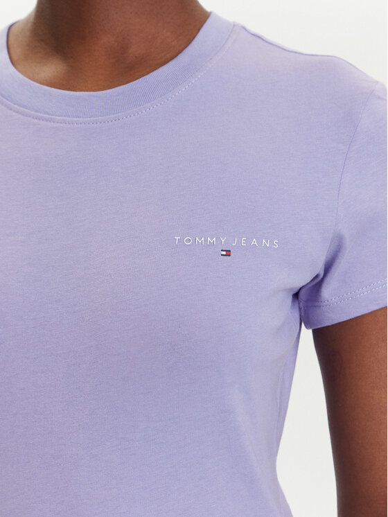 Tommy Jeans Tommy Jeans Majica Linear DW0DW21164 Vijolična Slim Fit