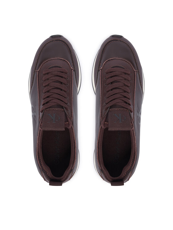 Calvin Klein Sneakersy Calvin Klein Retro Runner Sock Panl Lth Neo HW0HW03118 Bordová
