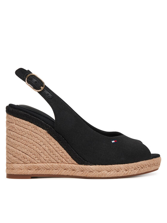 Tommy Hilfiger Espadrilles Tommy Hilfiger Flag High Wedge Espad Slingback FW0FW09343 Melns