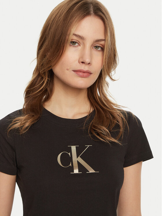 Calvin Klein Jeans Calvin Klein Jeans Marškinėliai Gradient J20J224982 Juoda Slim Fit