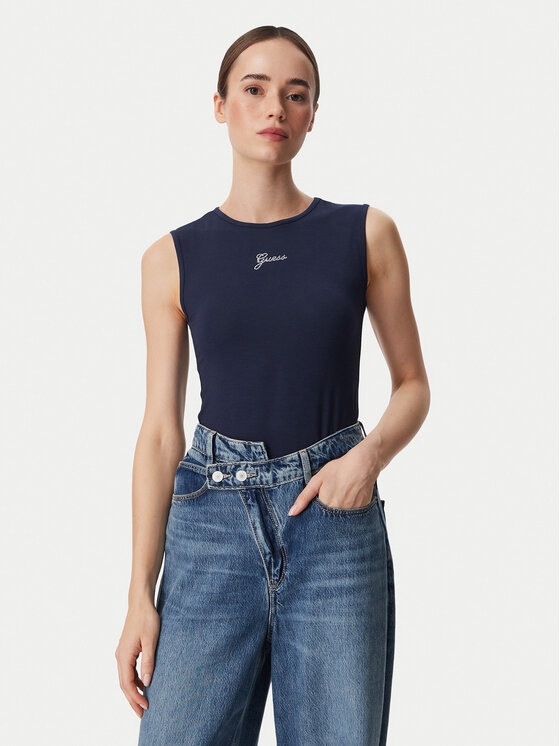 Guess Guess Top W6YP17 K3881 Azul marino Regular Fit