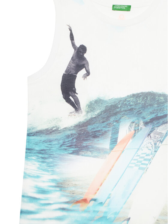 United Colors Of Benetton United Colors Of Benetton Tank top marškinėliai 3RD0CH020 Balta Regular Fit