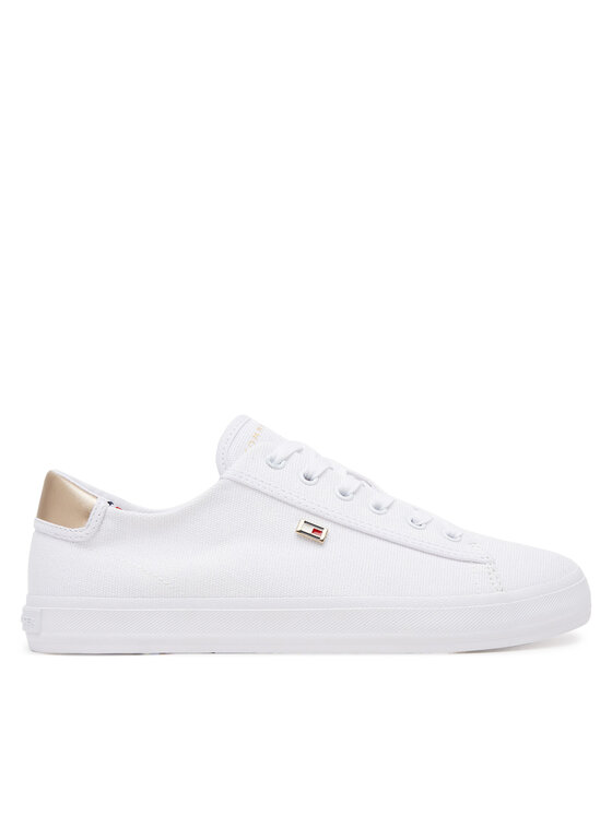 Tommy Hilfiger Sneakers Tommy Hilfiger Vulc Canvas Lace Up Sneaker FW0FW08647 Alb