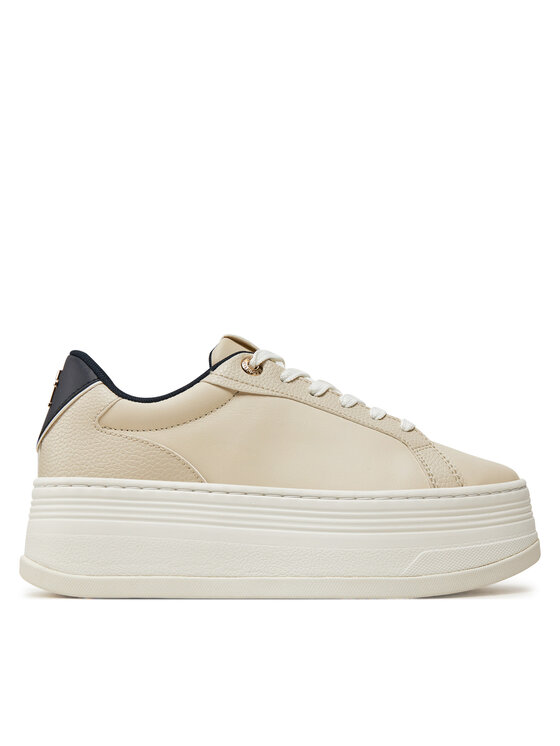 Tommy Hilfiger Superge Tommy Hilfiger Th Platform Sneaker Triangle FW0FW08115 Bež