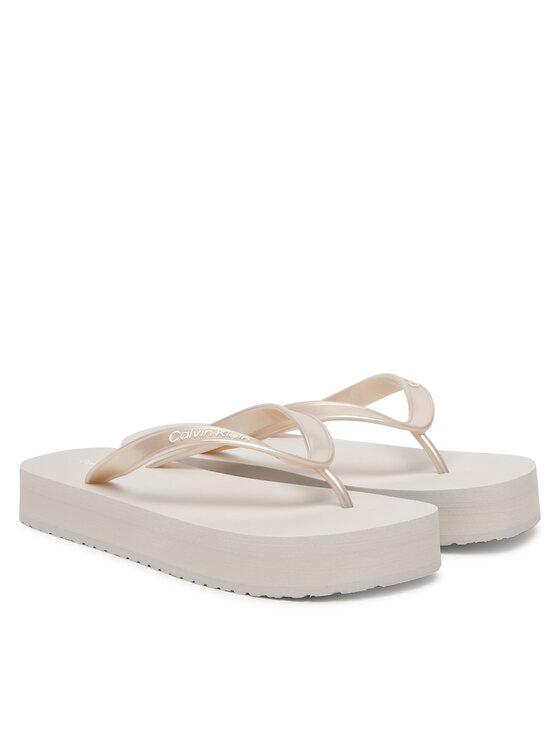 Calvin Klein Japonki Calvin Klein Flatform Flip Flop Met Tpu HW0HW03120 Srebrny