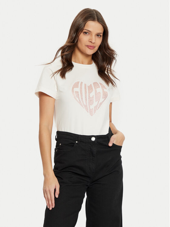 Guess Guess Футболка V5RI08 J1314 Écru Slim Fit