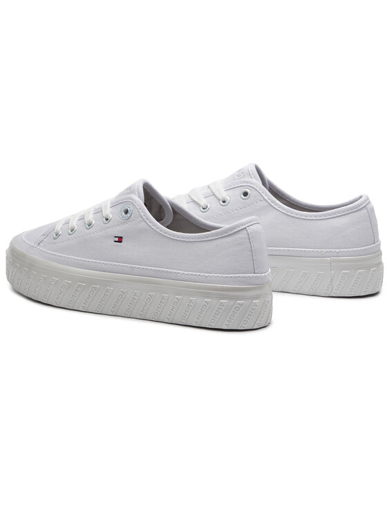 Tommy Hilfiger Гуменки Tommy Hilfiger Outsole Detail Flatform Sneaker FW0FW04134 Бял