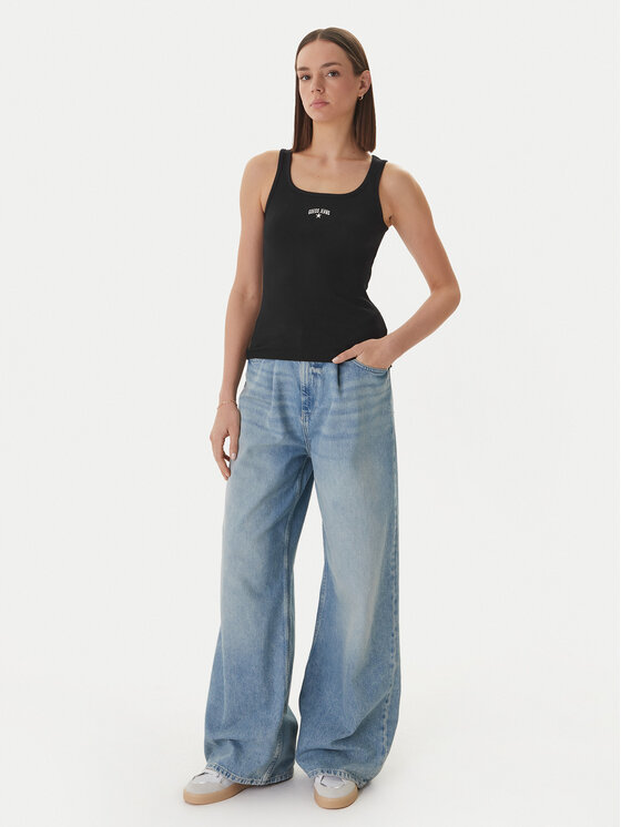 Guess Jeans Guess Jeans Топ W6GPZ2 KA0H1 Чорний Slim Fit