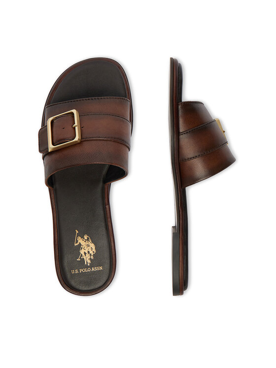 U.S. Polo Assn. Шльопанці U.S. Polo Assn. EO-TEMPE001W/6L1 Темно-коричневий