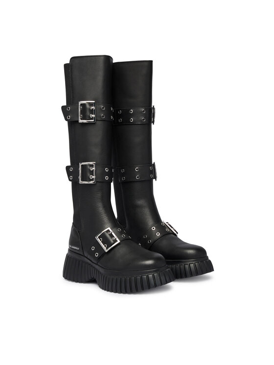 KARL LAGERFELD Чоботи KARL LAGERFELD Kreeper Wedge KL44490 Чорний