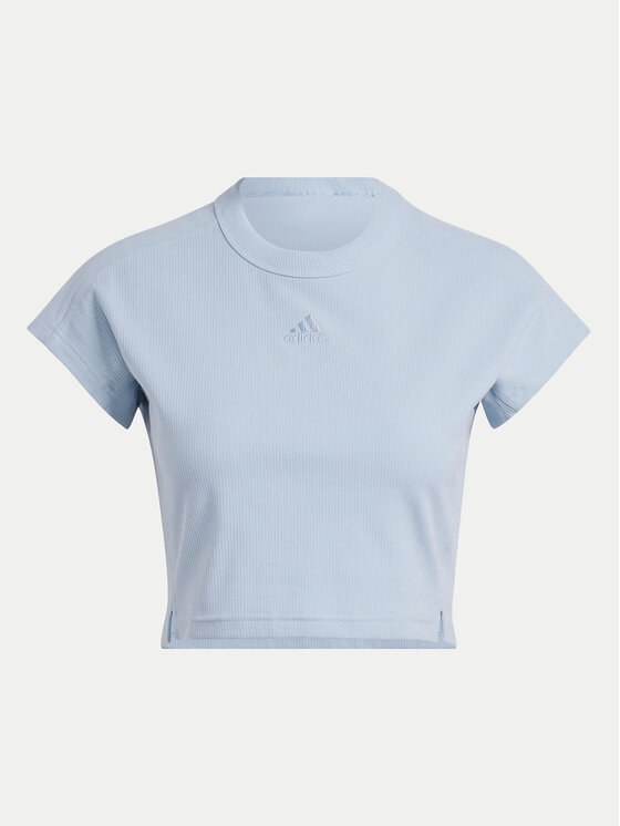 adidas adidas Футболка Lounge IY6744 Блакитний Slim Fit
