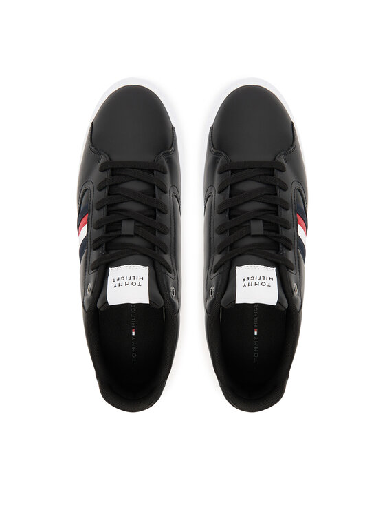 Tommy Hilfiger Sneakersy Tommy Hilfiger Icon Court Stripes FM0FM05628 Čierna