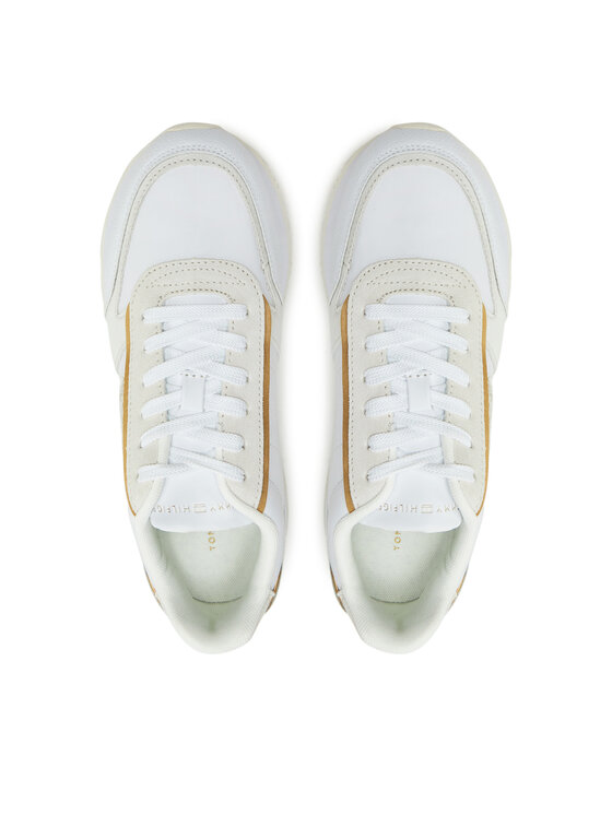 Tommy Hilfiger Laisvalaikio batai Tommy Hilfiger Lux Monogram Runner FW0FW08387 Balta