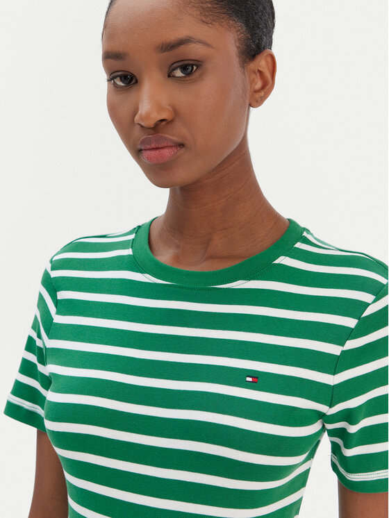Tommy Hilfiger Tommy Hilfiger Camiseta New Cody WW0WW40587 Verde Slim Fit