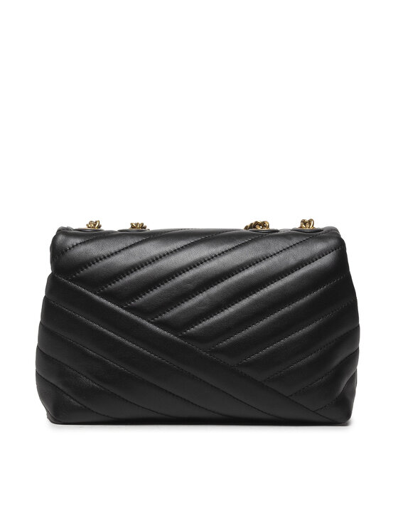 Tory Burch Ročna torba Tory Burch Kira Chevron Small Convertible 90452 Črna