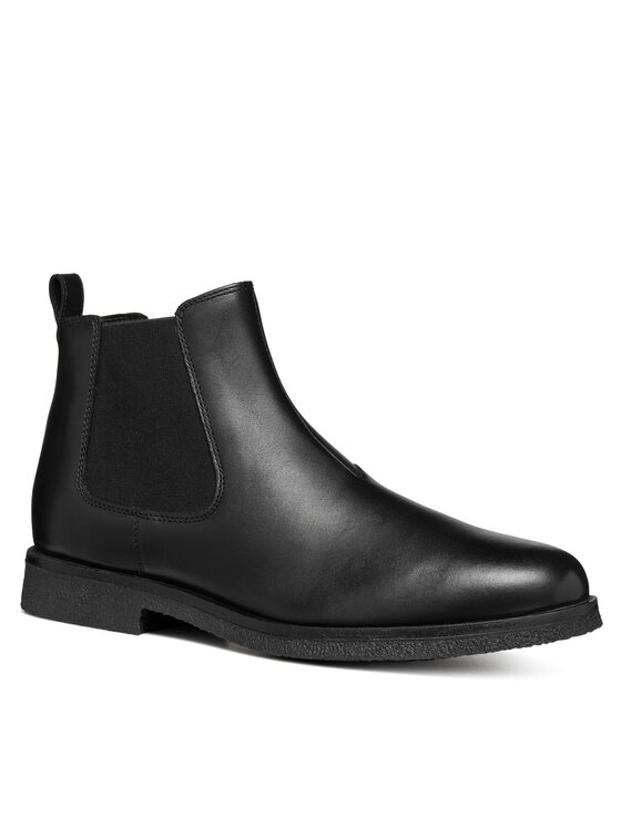 Geox Kotníková obuv s elastickým prvkem Geox Uomo Claudio U2658A 00043 C9999 Černá