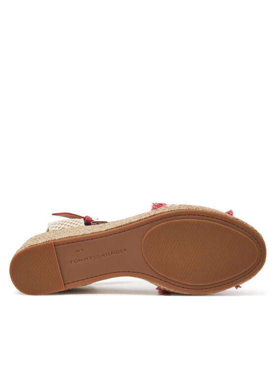 Tommy Hilfiger Espadrile Tommy Hilfiger Fringe Canvas Medium Wedge FW0FW08879 Roza
