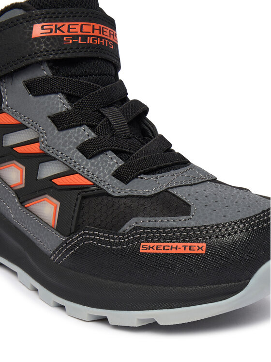 Skechers Šnurovacia obuv Skechers S-Lights Waterproof: Storm Blazer - Glow Trail 406381L/BKCC Sivá