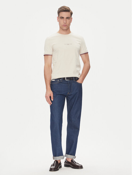 Tommy Hilfiger Tommy Hilfiger Marškinėliai Logo MW0MW32584 Smėlio Regular Fit