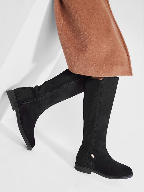 Tommy Hilfiger Jahalni škornji Tommy Hilfiger Th Essentials Longboot FW0FW05992 Mornarsko modra