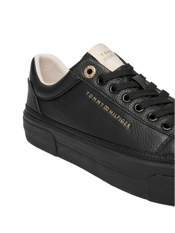 Tommy Hilfiger Sneakersy Tommy Hilfiger Th Platform Sneaker Tumbled Ltr FW0FW09018 Černá