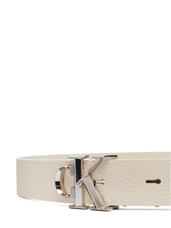 Calvin Klein Дамски колан Calvin Klein Facet Ck Buckle Pebble LV04F7060G Кремав