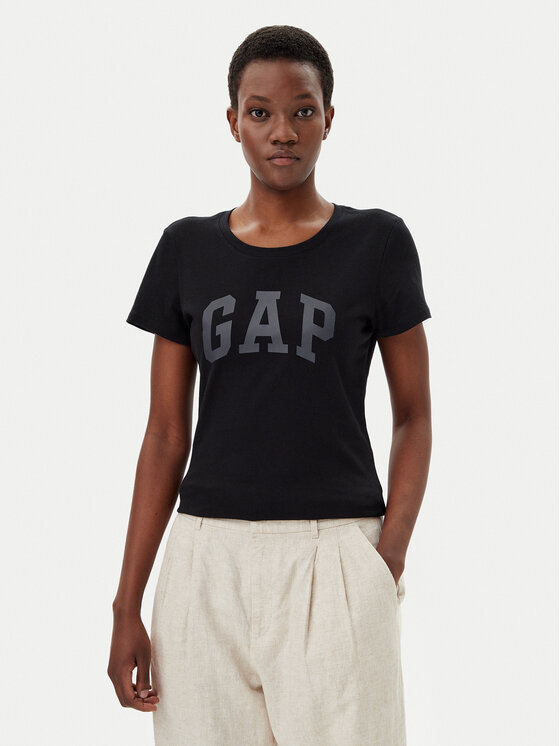 Gap Gap Majica 729555-06 Črna Regular Fit