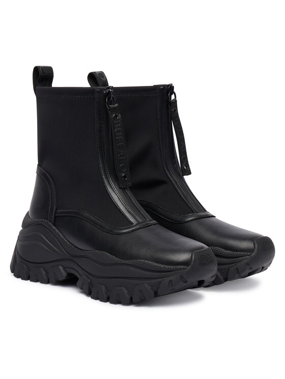 Buffalo Členková obuv Buffalo Lola Front Zip 1270140 Čierna