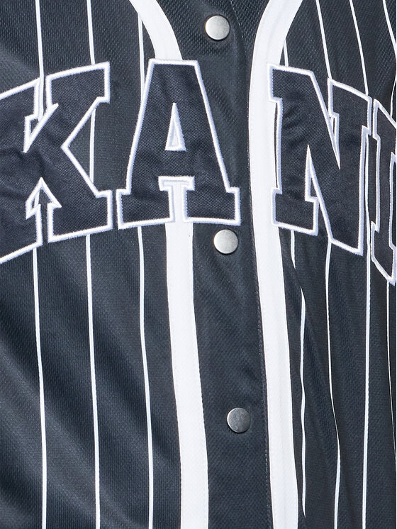 Karl Kani Karl Kani Majica Serif Pinstripe Baseball 6033360 Črna Relaxed Fit