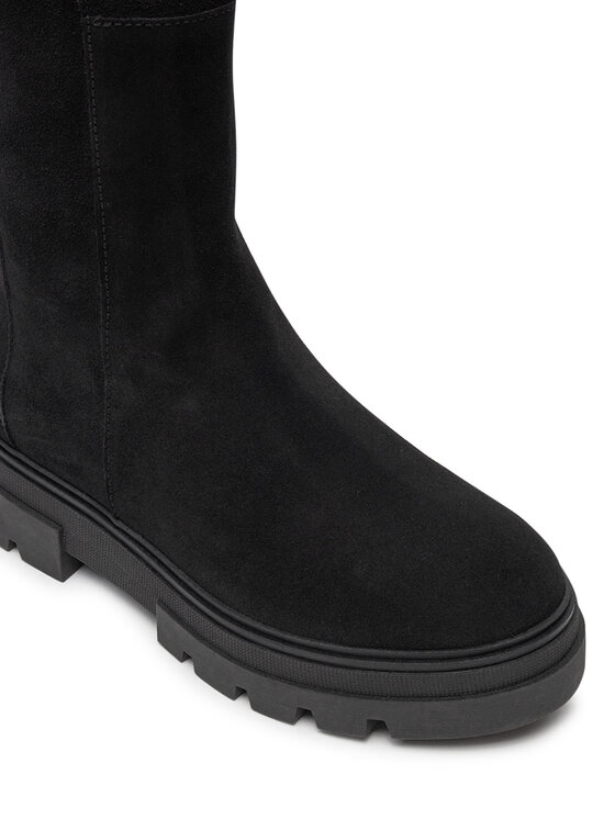 Tommy Hilfiger Чизми Tommy Hilfiger Suede Over-The-Knee Boot FW0FW08159 Черен