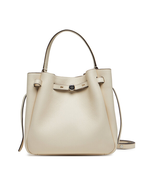 Tory Burch Дамска чанта Tory Burch Romy Bucket Bag 166982 Кремав