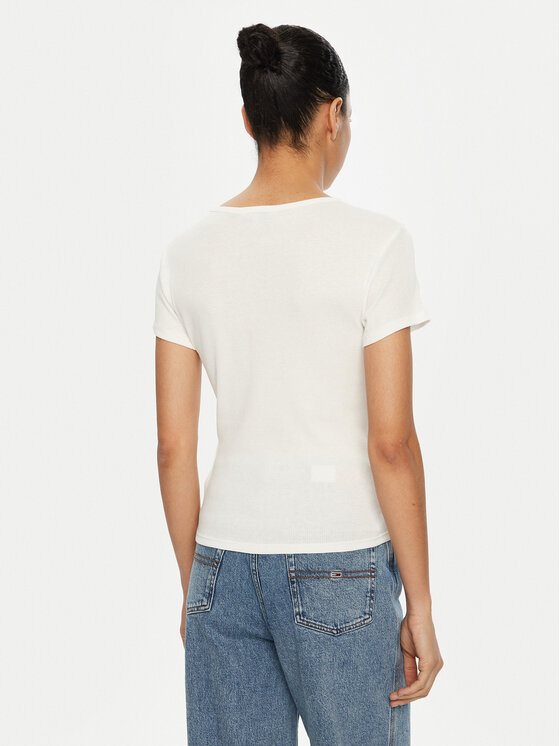 Tommy Jeans Tommy Jeans Póló DW0DW19502 Fehér Slim Fit
