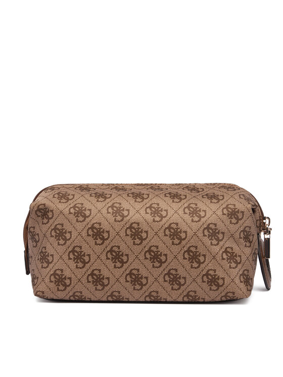 Guess Τσαντάκι καλλυντικών Guess Adrian Logo Travel TWNB21 68851 Ανοιχτό καφέ