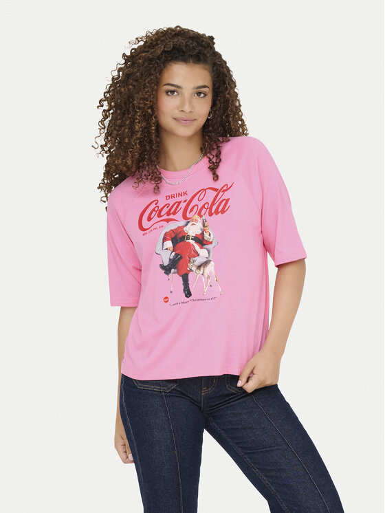 ONLY ONLY Camiseta Coca Cola 15355794 Rosa Regular Fit