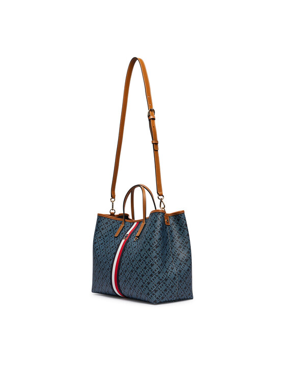 Tommy Hilfiger Torebka Tommy Hilfiger Th Monoplay Satchel Corp AW0AW19516 Granatowy