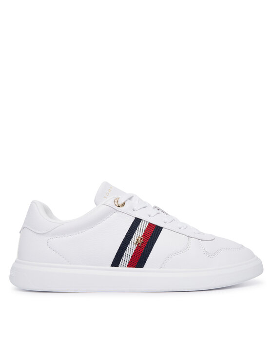Tommy Hilfiger Sneakersy Tommy Hilfiger Icon Court Light Webbing FW0FW09602 Biela