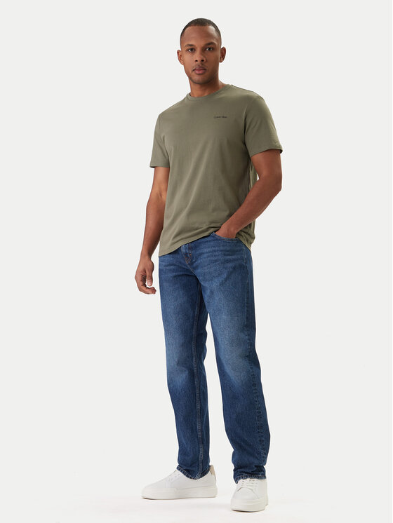 Calvin Klein Calvin Klein Camiseta Micro Logo LV04LC255G Verde Regular Fit