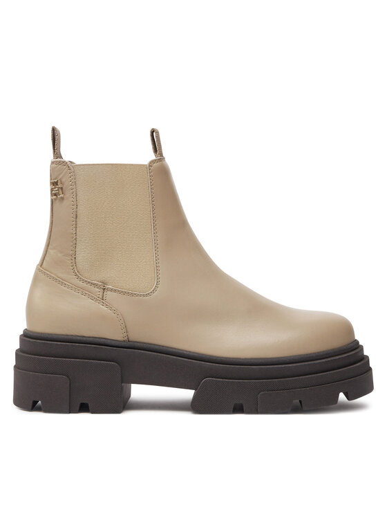 Tommy Hilfiger Kotníková obuv s elastickým prvkem Tommy Hilfiger Combat FW0FW08089 Béžová