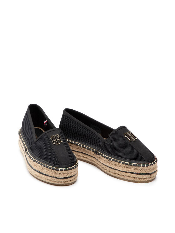 Tommy Hilfiger Espadrile Tommy Hilfiger Th Mesh Flatform Espadrille FW0FW05789 Crna