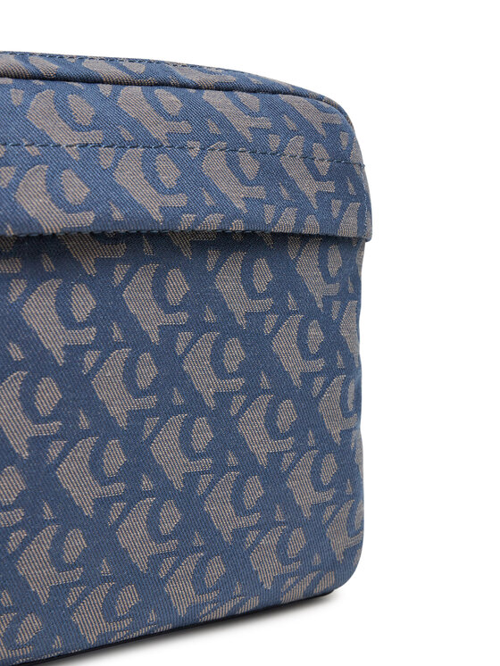 Calvin Klein Geantă crossover Calvin Klein Slouched Monogram Mini Zip Fligh LV04G3175G Albastru deschis