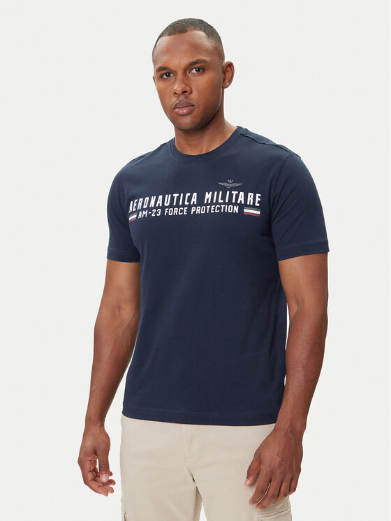 Aeronautica Militare Aeronautica Militare Camiseta 252TS1942UJ00538 Azul marino Regular Fit