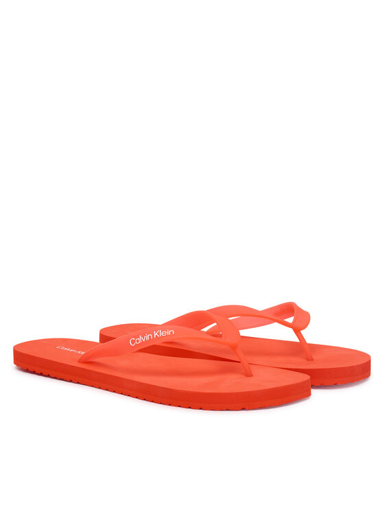 Calvin Klein Japonki Calvin Klein Logo Strap HM0HM02105 Pomarańczowy