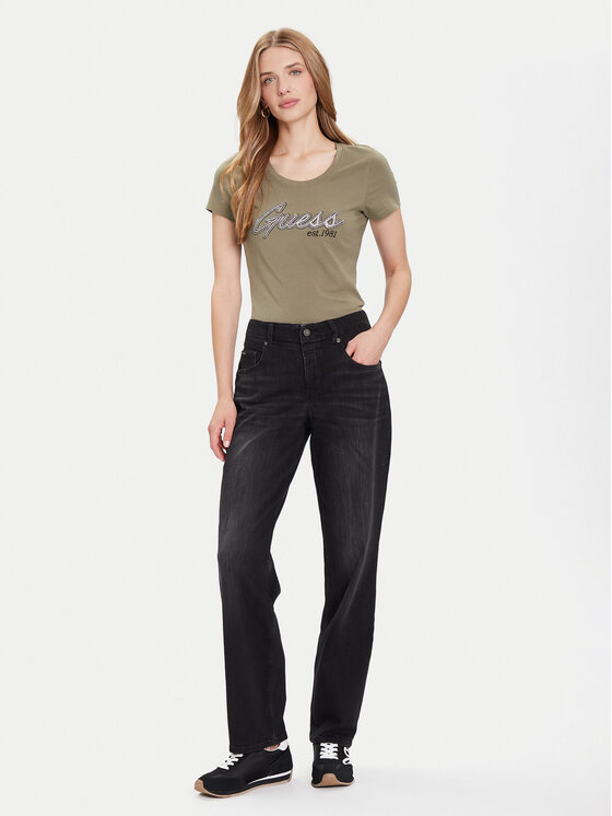 Guess Guess Футболка W5YI16 J1314 Зелений Regular Fit