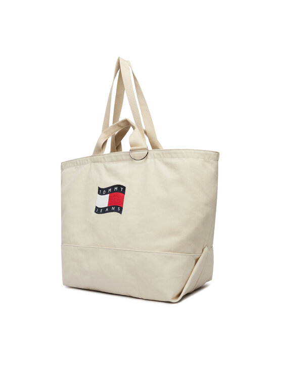 Tommy Jeans Τσάντα Tommy Jeans Tjw Wave Flag Med Tote AW0AW18466 Μπεζ