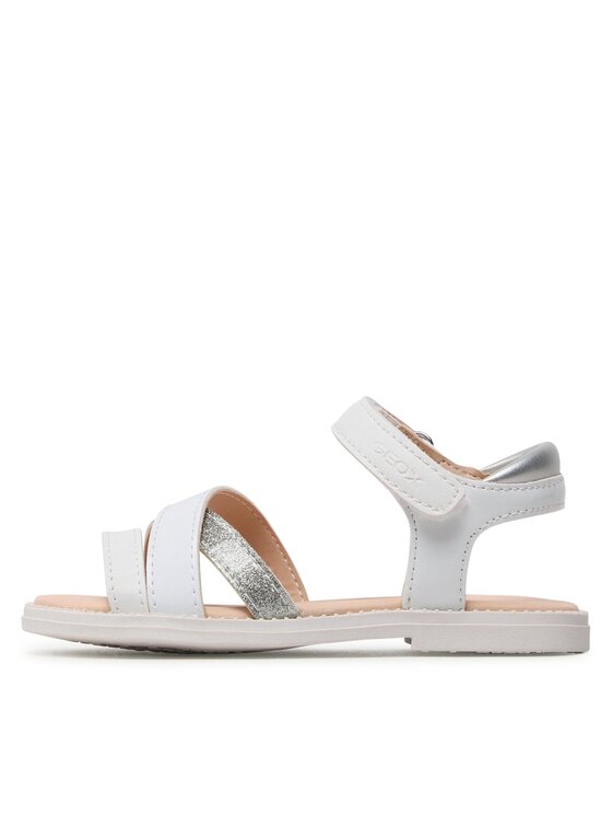 Geox Basutės Geox J Sandal Karly Girl J5235D00254C1000 M Balta