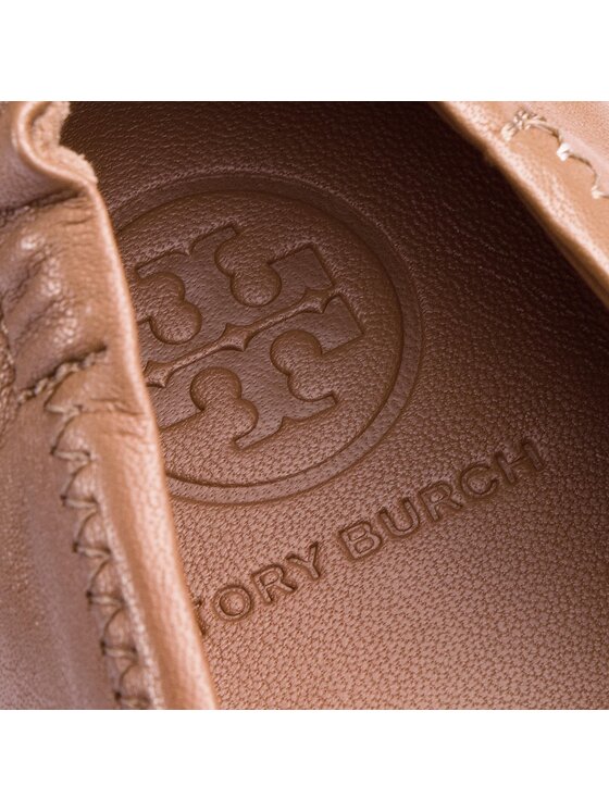 Tory Burch Балетки Tory Burch Minnie Travel Ballet With Metal Logo 50393 Коричневий