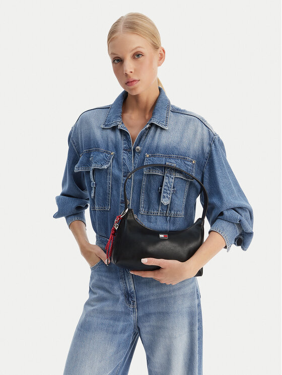 Tommy Jeans Borsetta Tommy Jeans Tjw City Charm Shoulder Bag AW0AW18458 Nero