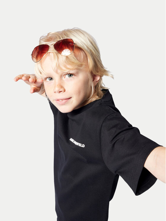 Karl Lagerfeld Kids Karl Lagerfeld Kids Majica Z30440 S Črna Regular Fit