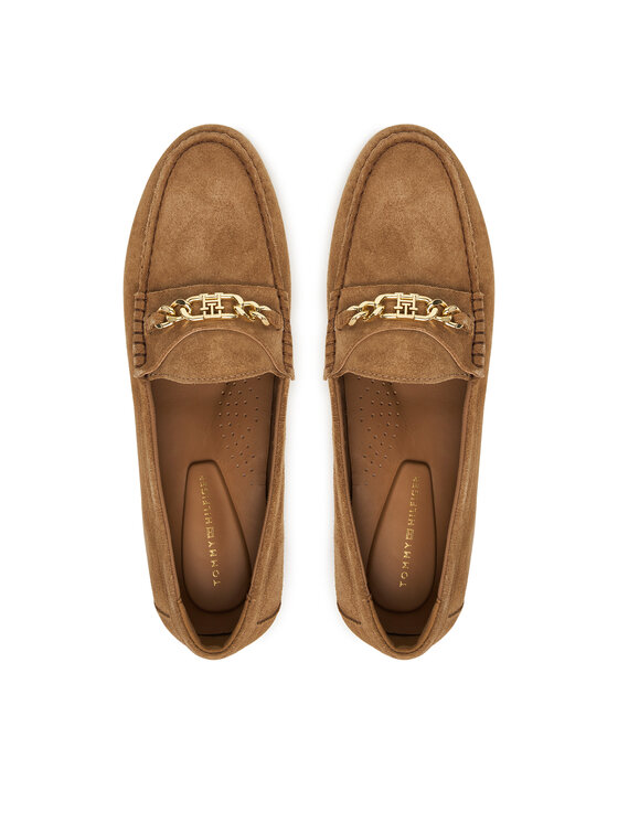 Tommy Hilfiger Mokasini Tommy Hilfiger Th Chain Suede Loafer FW0FW09327 Rjava